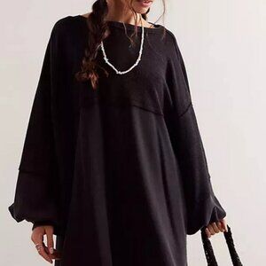 Free People We The Free Coastal Solid Crew Neck Sweatshirt Dress L